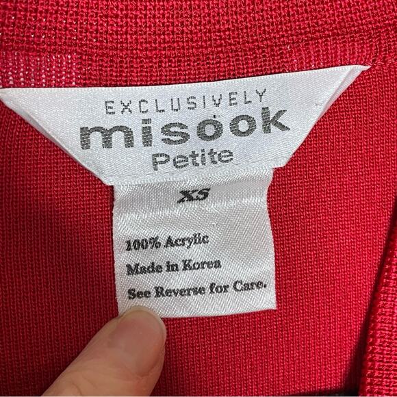 EXCLUSIVELY MISOOK red button up knit blazer cardigan sweater size xs petite - Picture 4 of 6